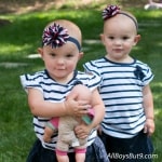 twins in 4th of July clothing