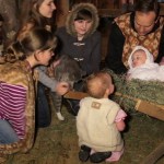 Family re-enactment of the nativity