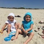 Addie and Sarah enjoy the sands of Cape May together.