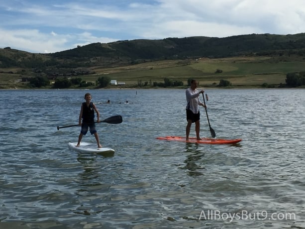 Mike and our nephew enjoy the paddle boards!