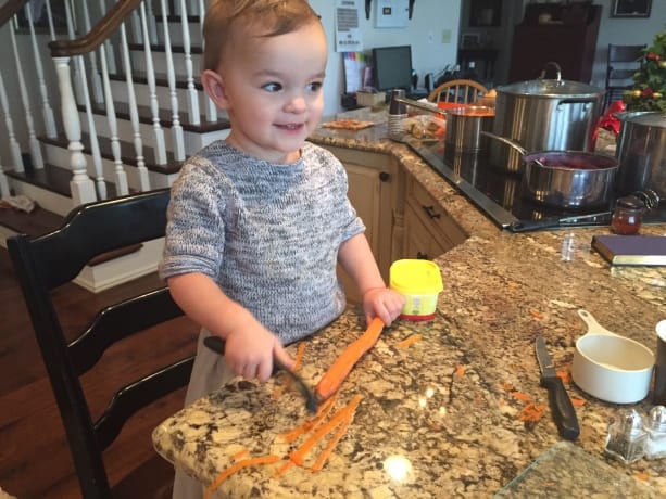 Adelynn peeling carrots