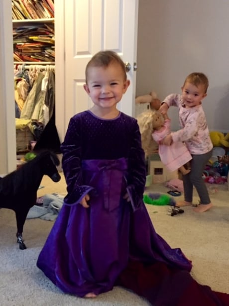 adelynn in purple princess gown