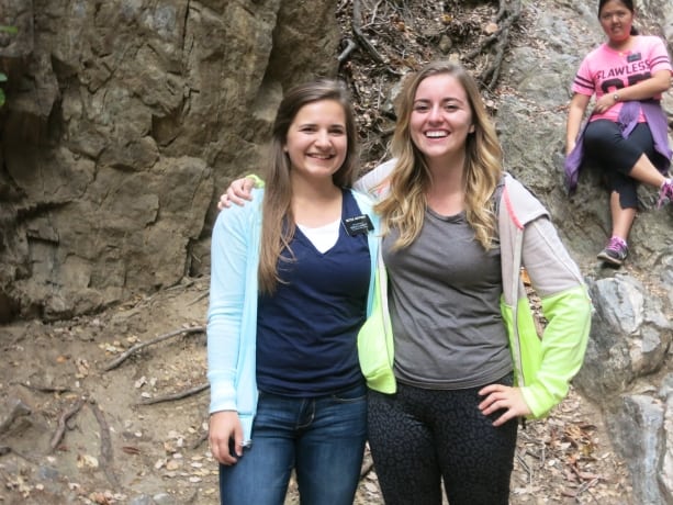 Emily and her missionary companion enjoying a p-day in CA
